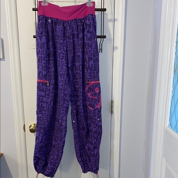 Zumba Wear pants, purple and pink, XXL, preowned - Picture 1 of 7